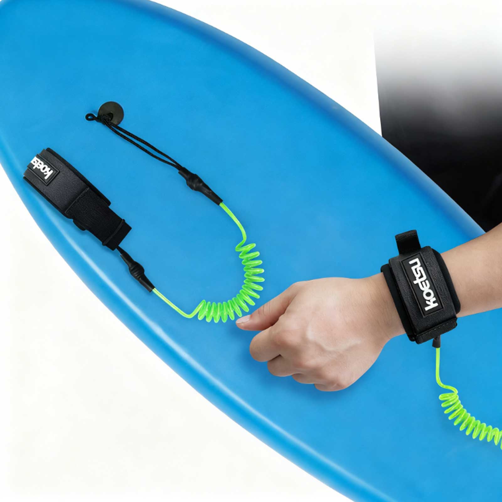 Stand Up Paddle Leash - Tali Bodyboarding Berbentuk Spiral Bahan TPU,