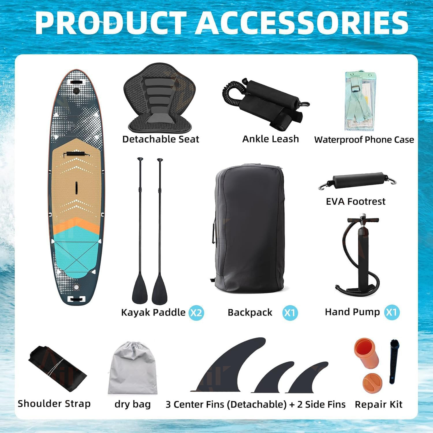 Papan Selancar Tiup Serbaguna  - Stand Up Paddle Leash ulasan dan harga